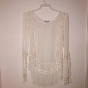 cream long sleeve blouse